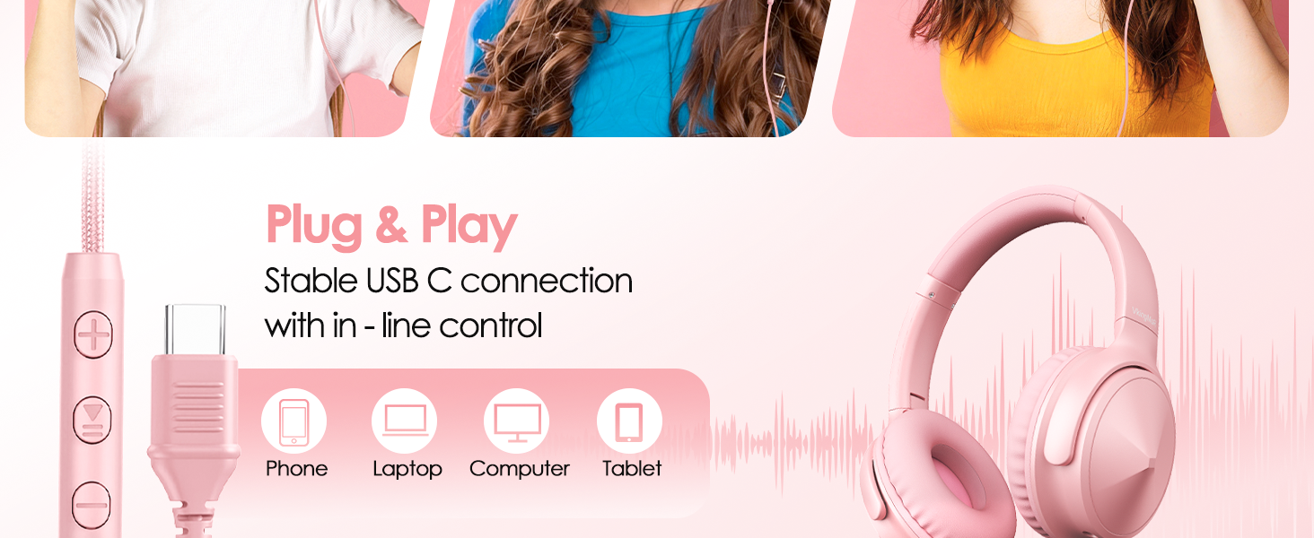 plug and play wired headphones
