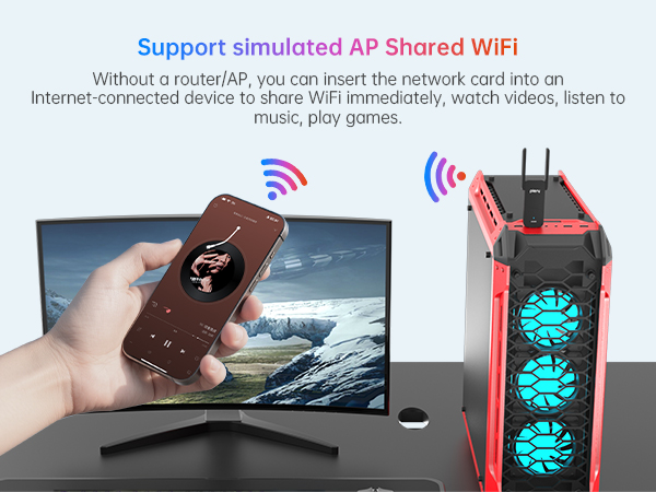 ax5400 usb wifi 6 adapter wifi dongle for desktop laptop pc tri band wireless Wi-Fi network adapter