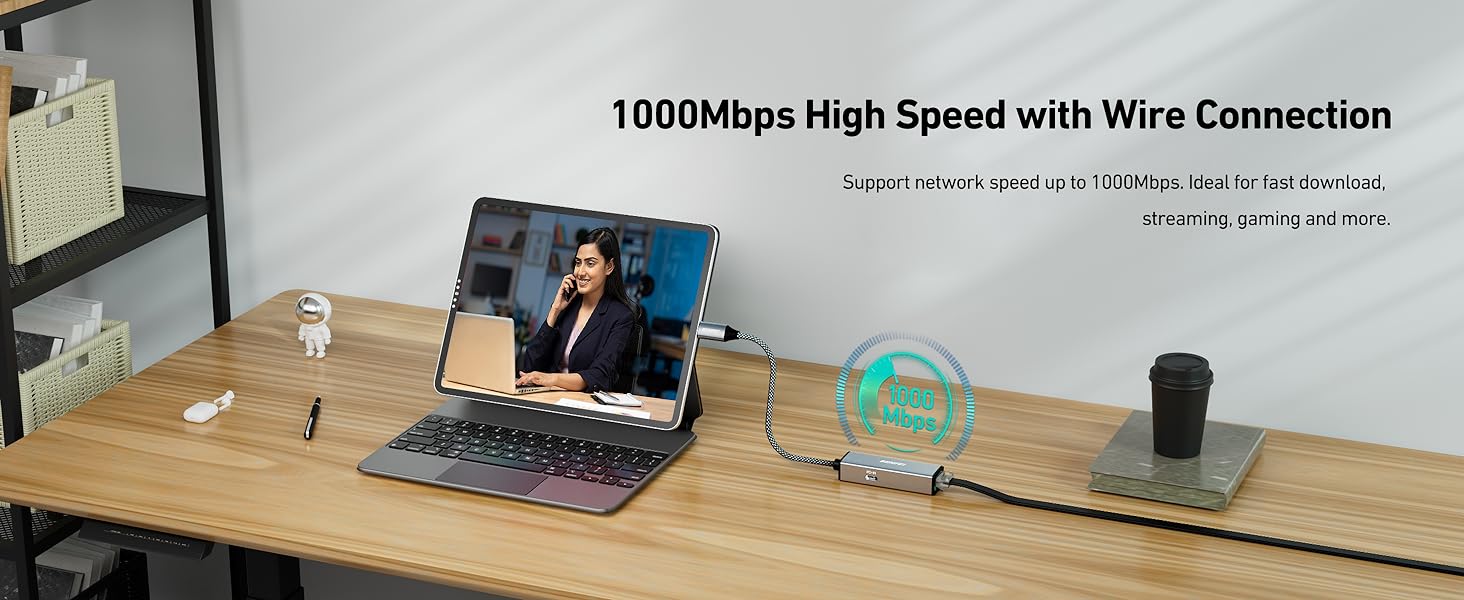 USB C to Ethernet + Power Delivery