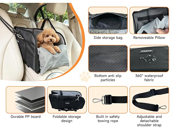 Side storage bag Removeable Pillow Bottom anti slipparticles 360°waterproof fabric