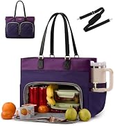 LOVEVOOK Lunch Tote Bag for Women, 15.6 Inch Laptop Tote with Insulated Lunch Compartment, Large ...