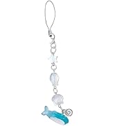 Kryoflare Ocean Shell Phone Chain, Beaded Keychain Lanyard with Fish Charm, Star Pendant, Phone A...