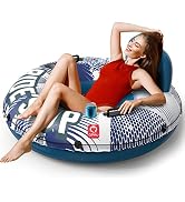 QPAU Inflatable River Tube, 0.4 mm Thickened Puncture-Resistant Heavy Duty River Float, River Raf...