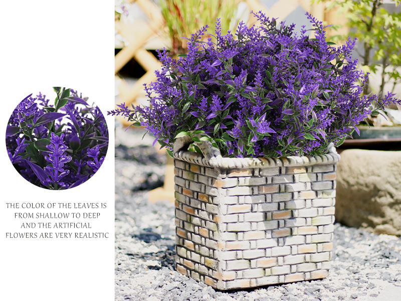 Artificial Flowers Outdoor UVResistant Fake Plants Faux Plastic Flower for Hanging Planters Outside