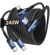 toocki USB C Cable [2Pack, 10ft] 240W Fast Charging Type C Cord, Nylon Braided USB 2.0 Cable for ...