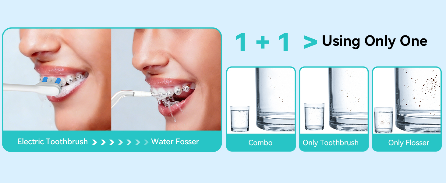 h2ofloss electric toothbrush and water flosser combo