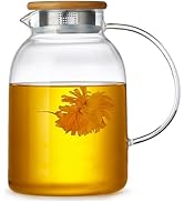 Large Glass Teapot with Infuser, Stovetop Safe, Thickened Heat Resistant Borosilicate Glass, 68 f...