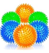 SHARLOVY Squeaky Balls for Pet Small Puppy, 6 Pack TPR Fetch Spike Balls for Dogs, Rubber 6 Pack ...