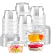 Clawsoff 360 Sets 2 oz Jello Shot Cups with Lids,Disposable Plastic Portion Cups,Durable &amp; Leak-p...