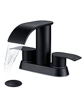 Ultimate Unicorn Black Waterfall Bathroom Faucet, 4 Inch Bathroom Sink Faucet for 3 Hole or 2 Hol...