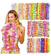 Hawaiian Leis for Luau Party, 60PCS Tropical Flower Lei for Summer Beach Party Decor, Hawaii Luau...