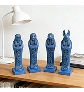 Mingzhang Ancient Egyptian Statues Set 4PCS Egyptian Gods Decor, Canopic Jar Figurines Resin Egyp...