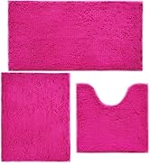 AINAHYVA Valentine's Day Bathroom Rugs Chenille Bath mat 3 Piece Set, Super Absorbent, Strong PVC...