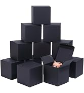 PH PandaHall 20PCS Black Gift Boxes 3.9x3.9x3.9inch Foldable Kraft Paper Box Square Present Boxes...