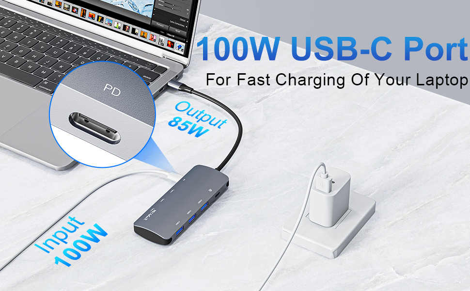 usb and usbc-c charger hub