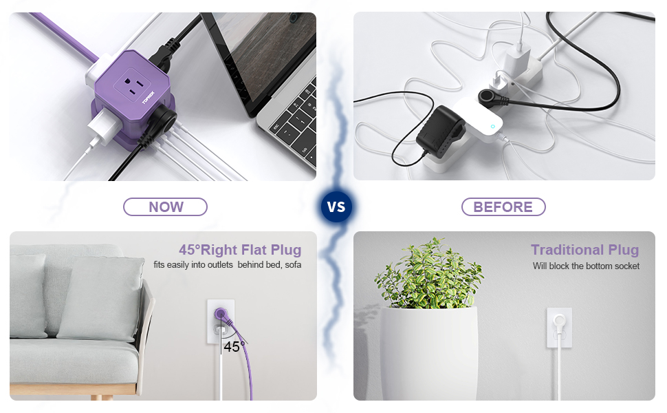 45° Right Flat Plug