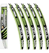 EZUVITA 12-Inch Arc Curved Reciprocating Saw Blades Set with Storage Box – 5 Pieces, 5 TPI, CR-V ...