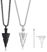 MPRAINBOW Mens Urn Necklace for Ashes,Stainless Steel Tribal Spearpoint Arrowhead Memorial Cremat...