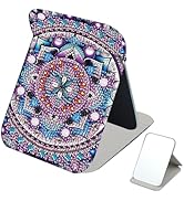 JISHSHAY Diamond Painting Mirror Diamond Art Vanity Mirror Gem Art Folding Mirror Gem Painting Ma...