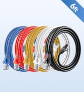 ANLINK Cat6 Ethernet Cable - 6ft (1.8M) 5-Pack Multi-Color, Cat6 RJ45, LAN, 24AWG UTP, Network, P...