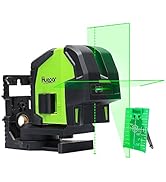 Cross Line Laser Level with 2 Plumb Dots- Huepar 8211G Professional Green Laser Beam Fan Angle of...