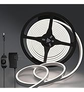 Lucienstar LED Neon Strip Lights, 12V Cool White Dimmable LED Rope Lights, 16.4ft Waterproof LED ...