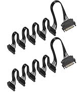 upHere 1 to 5 SATA Power Splitter Cables 19.7 in (500 mm) - 15 Pin Male to Female Power Cable Spl...