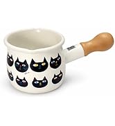 0.6 qt Butter Warmer Enamel Milk Pan [Made in Japan] Mini Saucepan with Pour Spout Butter Melter ...