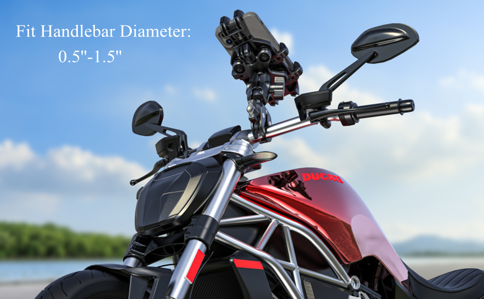 Motorcycle phone handlebar cell phone holder