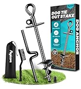 Dog Tie Out Stake for Large Dogs up to 250 lbs, Dog Anchor Heavy Duty for Outside Camping Yard Be...
