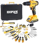 Tool Box Set: Cordless 21V Power Drill Tool Kit with Battery, Electric Drill Driver for Men, Home...