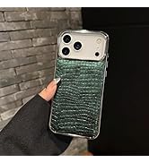 Losin Compatible with iPhone 17 Pro Max Classic Retro Crocodile Case,PU Leather Glitter Electropl...