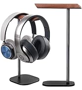 Gvoears Upgraded Headphone Stand, Walnut Wood Headphone Stand Headset Holder for Desk, Support Du...
