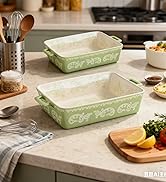 Domini Casserole Dishes for Oven, Ceramic Baking Dishes for Oven Set of 2, Lasagna Pan Deep, Baki...