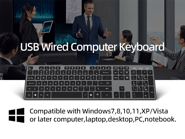 Typewriter Keyboard low profile full size quiet ultra slim silent wired usb flat chocolate keys