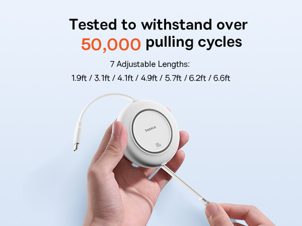 100w Retractable usb c cable 6.6ft