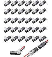 50PCS Double Wire Plug in Connector with Locking Buckle, Low Voltage Wire Connectors, 2 Pin Quick...