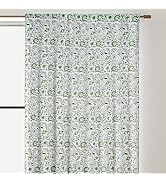 CPC Curtains 100% Cotton Block Print Pattern Curtain, 52"x84"Farmhouse Drapes for Living Room, Ea...