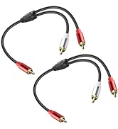 JSADZKJ RCA Y Splitter Cable RCA to 2 RCA Stereo Audio Subwoofer Cable Male to Male Splitter Audi...
