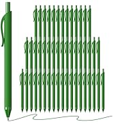 InkSlick 50 Pack Green Ink Pens - Bulk Pens, 1.0MM Medium Point Ballpoint Pens, Smooth Writing No...