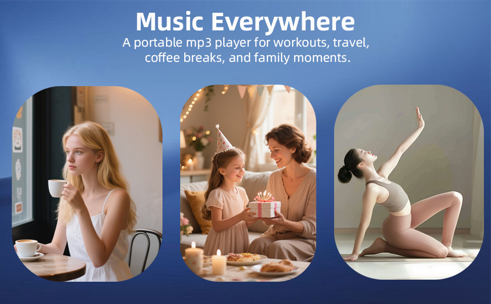 mp3 player for workouts, commuting, and gifting,meetings, study, travel, sports, and daily use