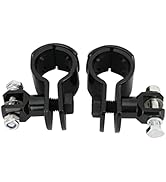Black 1.25" Highway Bar Footpegs Clamps 1-1/4" Crash Bar Footpeg Bracket 32mm Engine Guard Foot P...