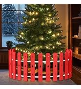 Christmas Tree Fence Decor - Quick Setup Decorative Guard Freestanding Circle Barrier for Indoor ...