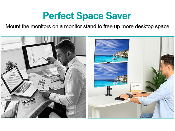 dual vertical monitor stand