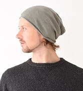 CHARM Men Slouchy Silk Beanie Hat - Women Slouch Chemo Cap Skull Knit Beanies