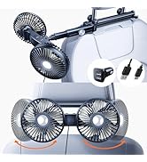 Nauttxon Car Fan for Backseat kids with Retractable Long Arm, [Comes with Car Charger] USB Car Se...