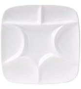 MEEDEN 7-Well Square White Ceramic Artist Paint Palette for Watercolor Gouache Acrylic Oil Painti...