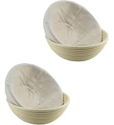 2Pcs 9 Inch Proofing Bread Basket Cloth,Round Cloth Baking Supplies Bread, Breathable Liner Cotto...