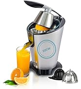 LEBENLANG - Powerful electric juicer with high juice yield | Citrus juicer 200W + 2 cones | Lemon...
