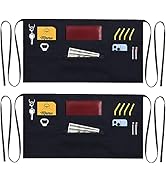 TEXVIDA 7 Pockets Server Aprons with Zipper Pocket (2 Pack) - Aprons for Women Men - Waiter Waitr...